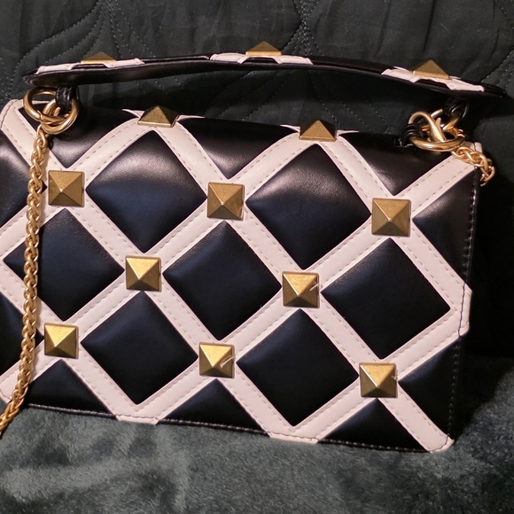Ebony & Ivory Rivet Bag - Picture 2 of 7